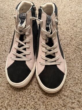 Vintage Havana Black and Light Gray High-Top Sneakers